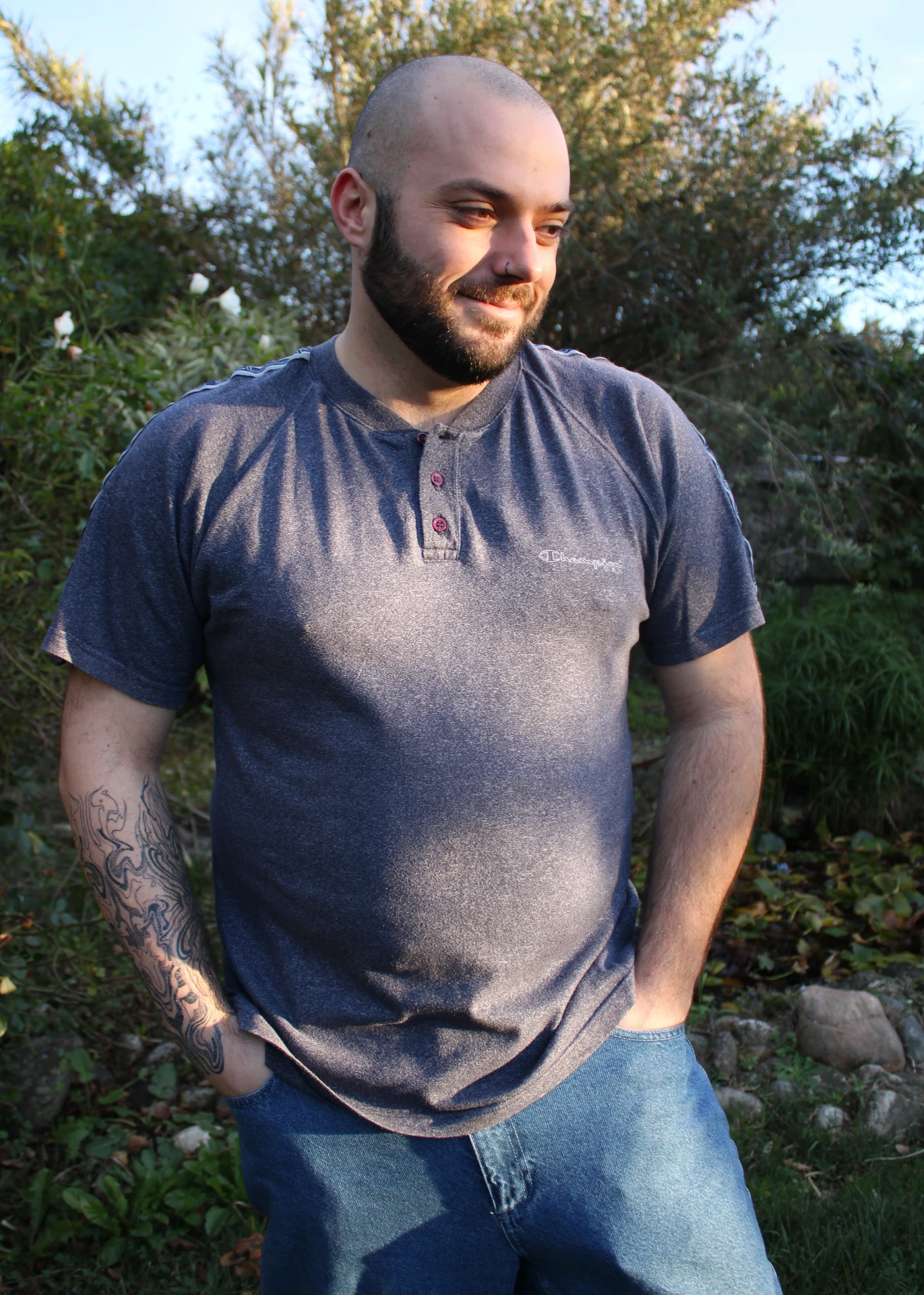 T-shirt Bleu Champion