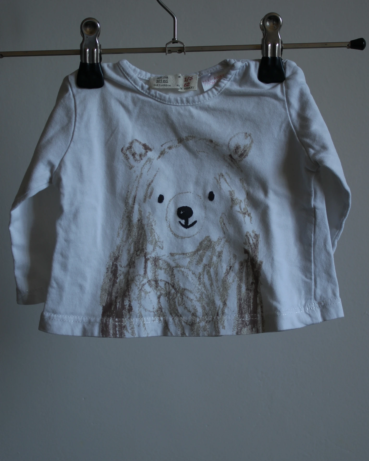 [024] T-shirt manche longue blanc ours