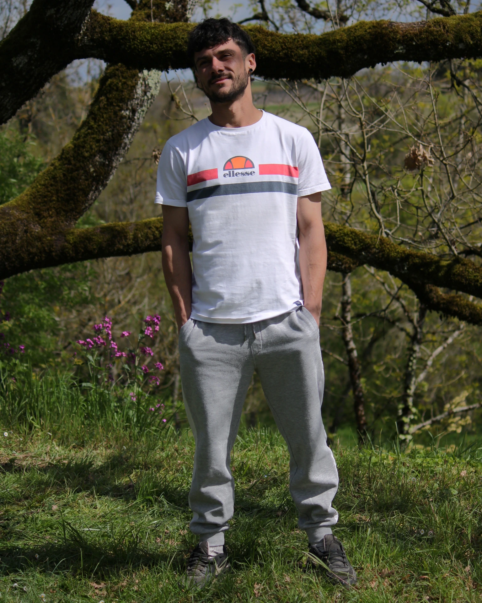 Jogging gris et blanc