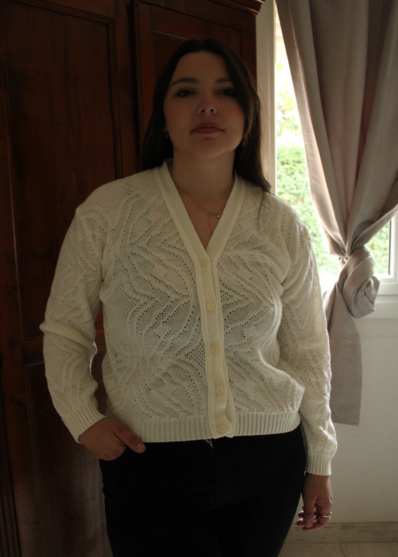 Gilet blanc tricoté