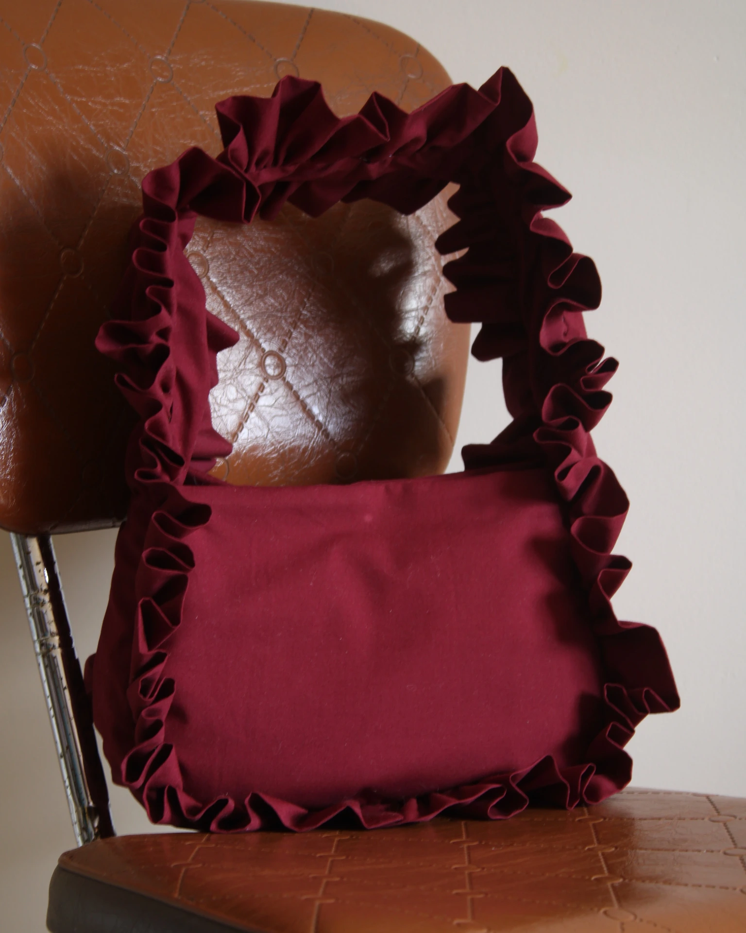 Sac froufrou bordeaux