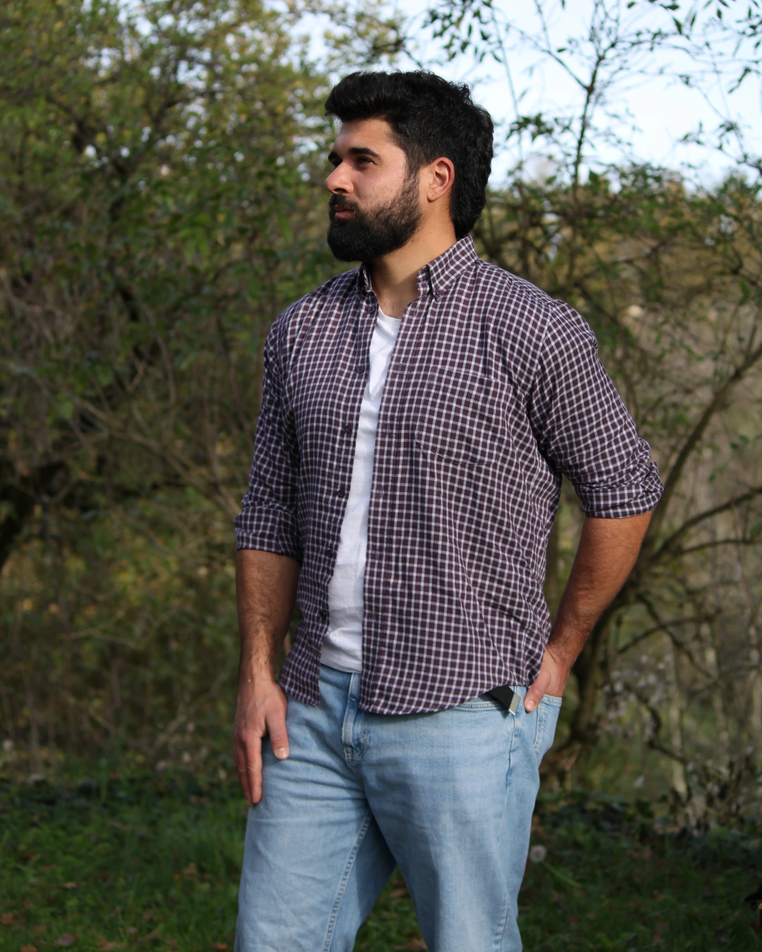 [CH002] Flannel petit carreaux Bordeaux