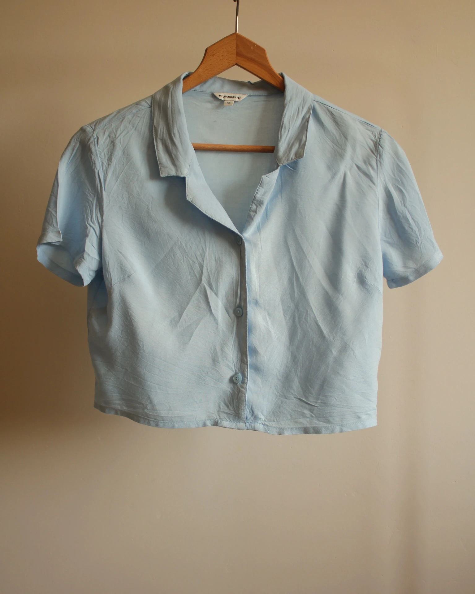Chemise Crop Bleu
