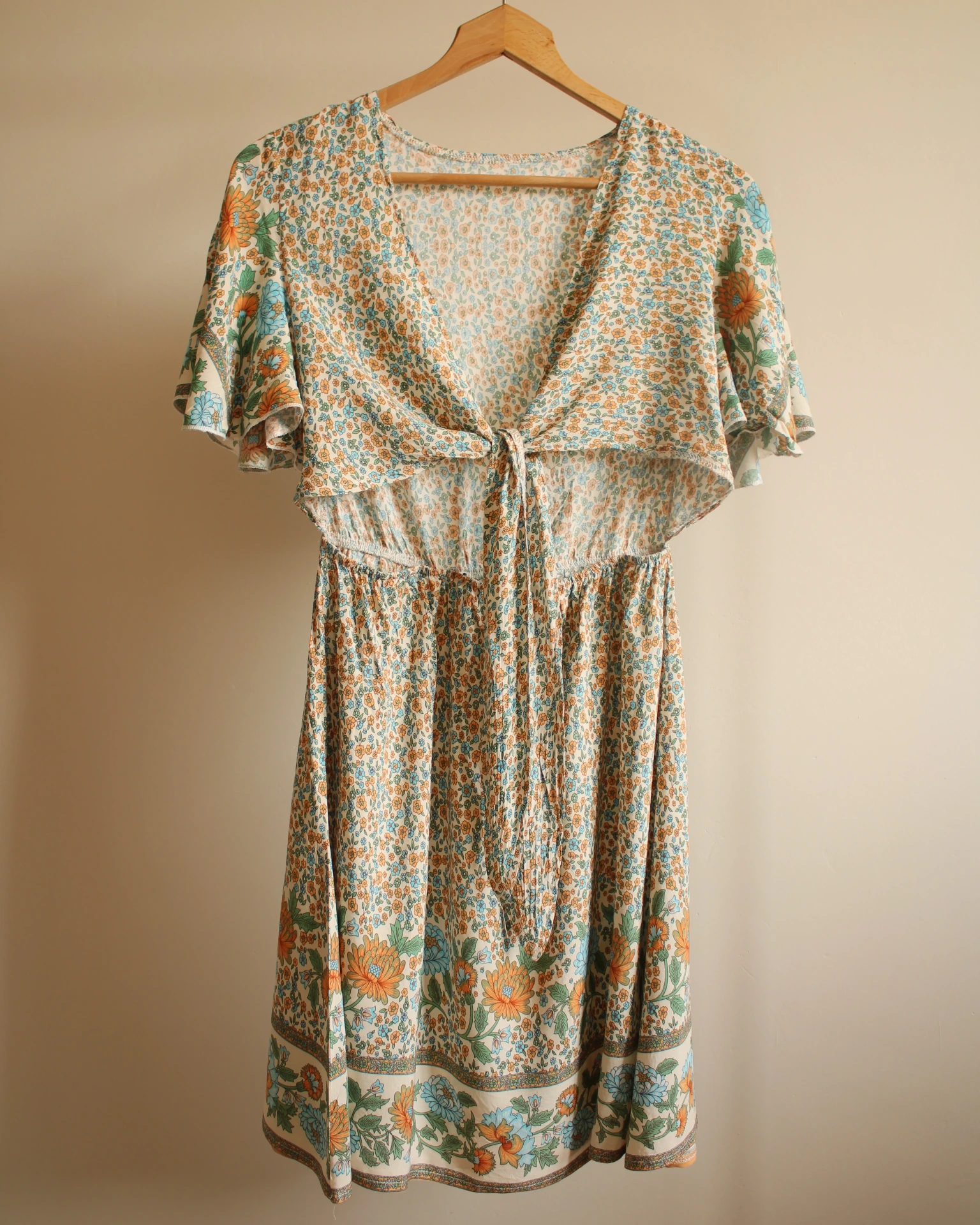 Robe à Fleur Jaune et Bleu