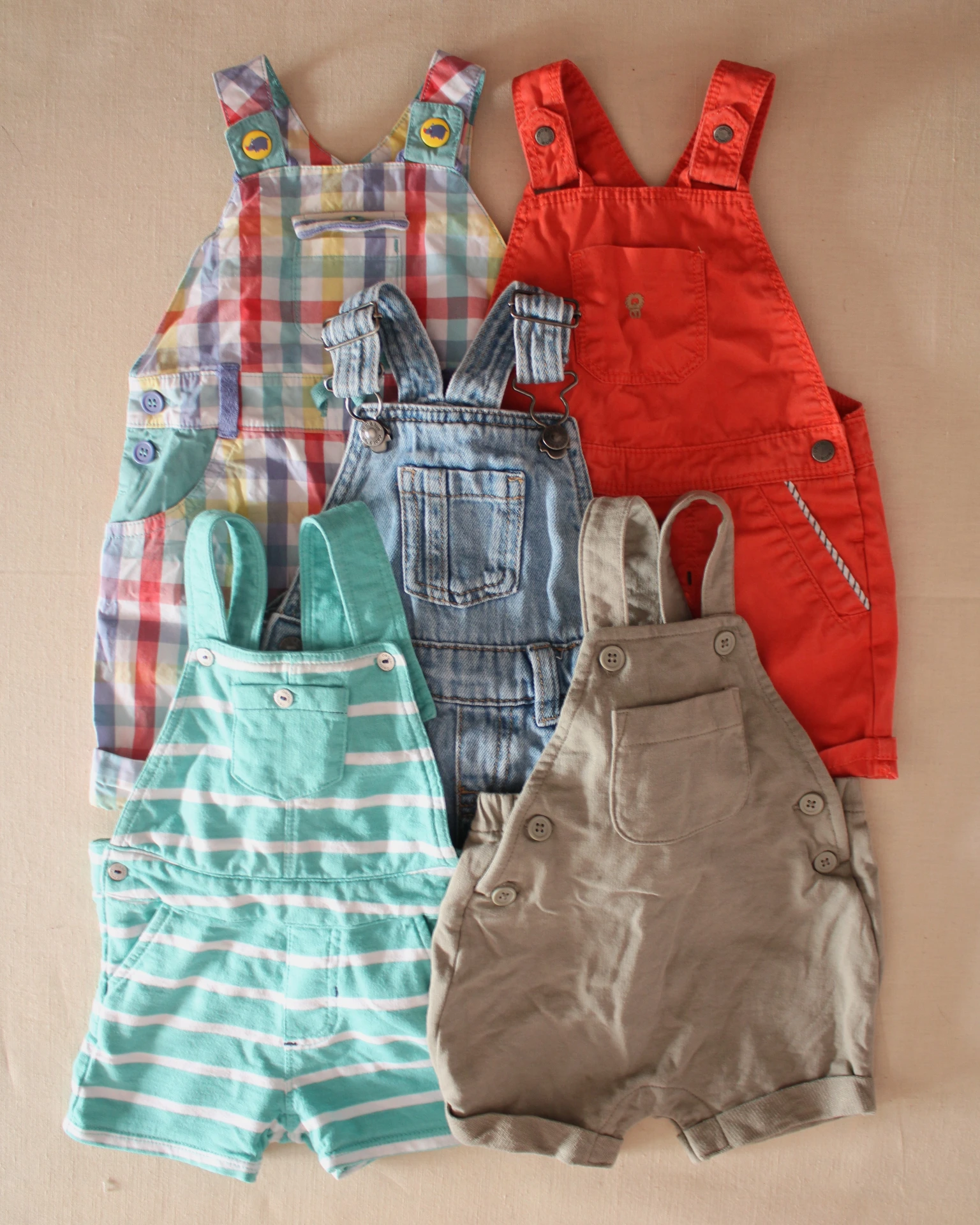 Lot de 5 salopettes (6 mois - Garçon)