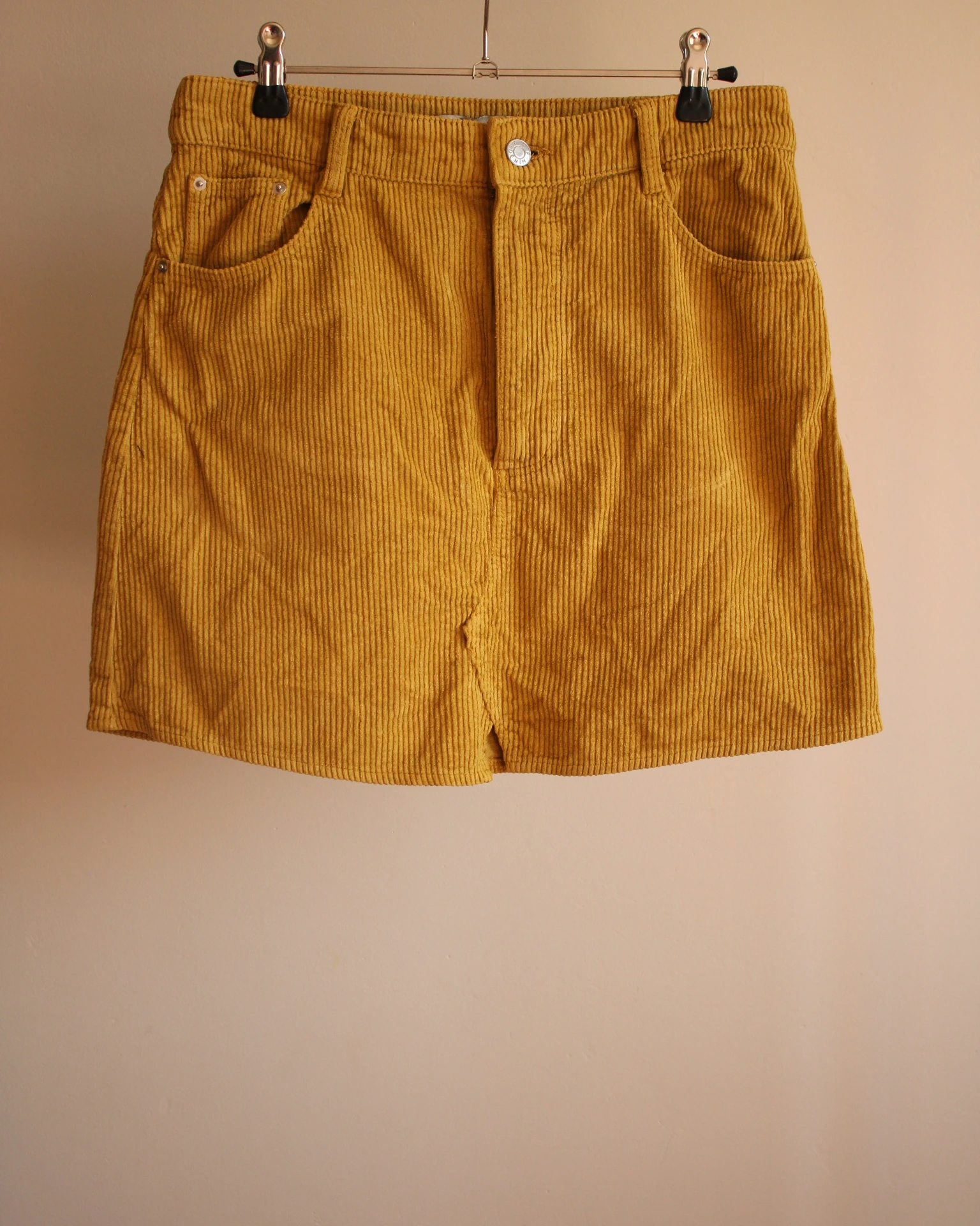 [177] Jupe Jaune en Velours Cotelé