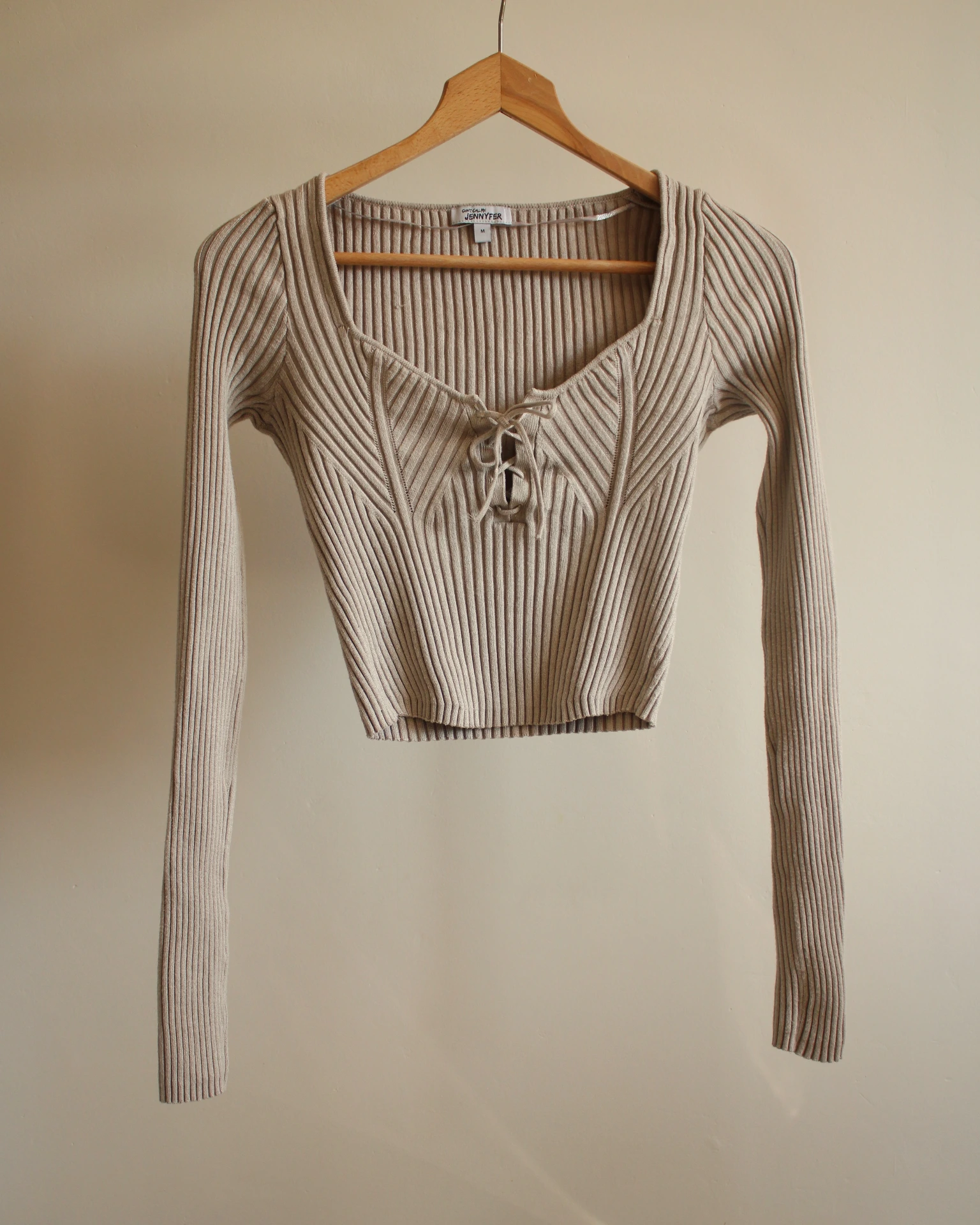 Pull Crop Top Beige