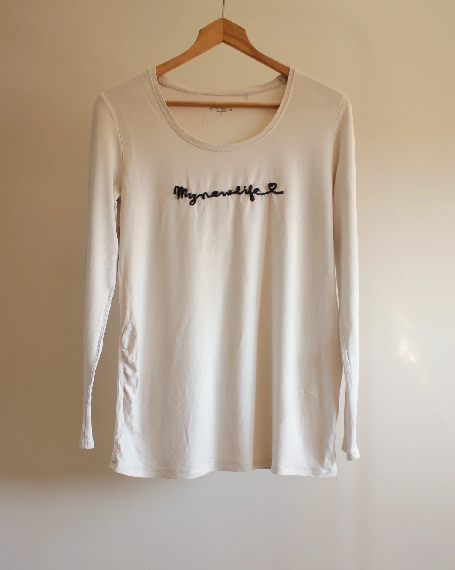 T-shirt Blanc Manche Longue