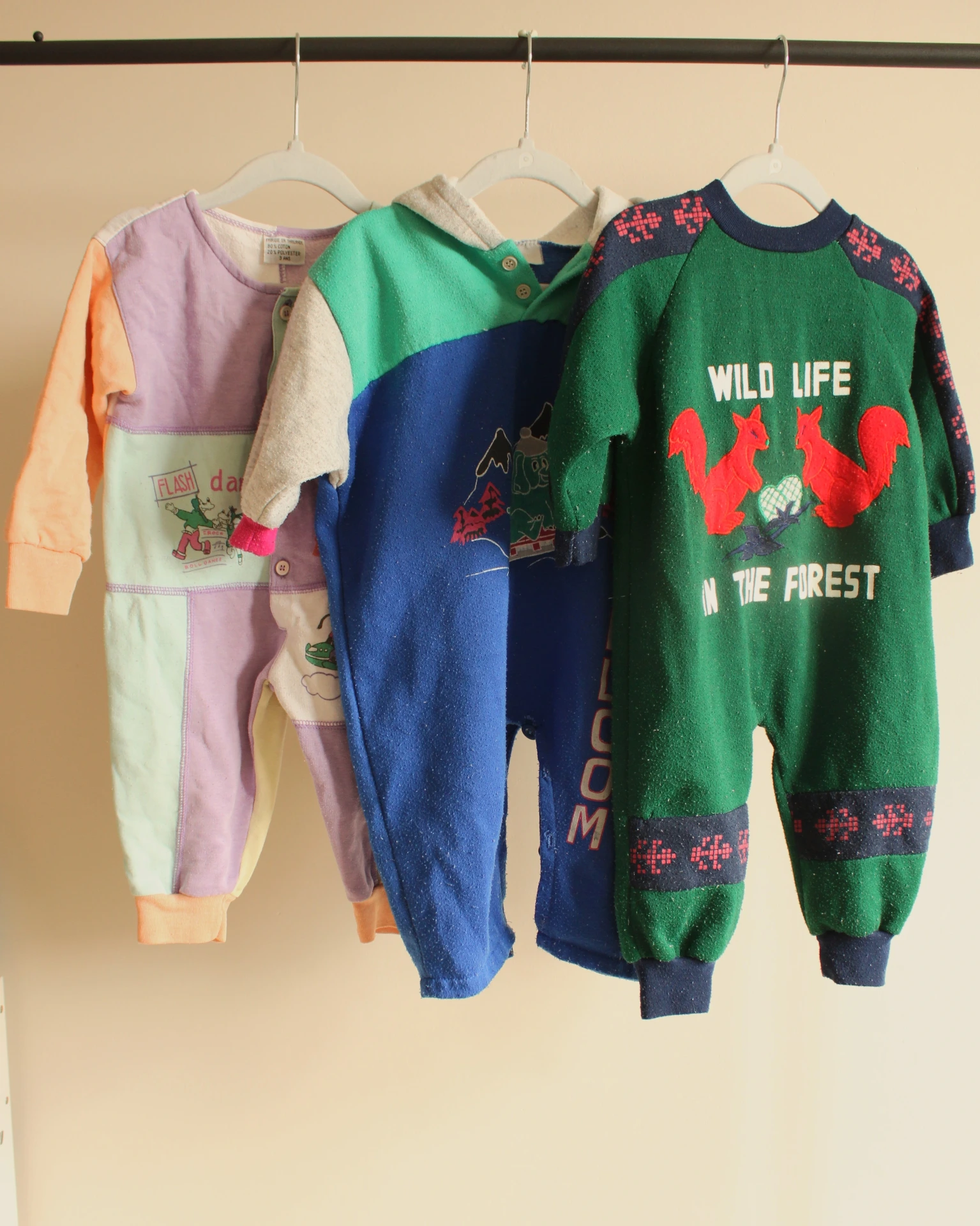 Lot de 3 pyjamas une pièce Vintage - 24 mois