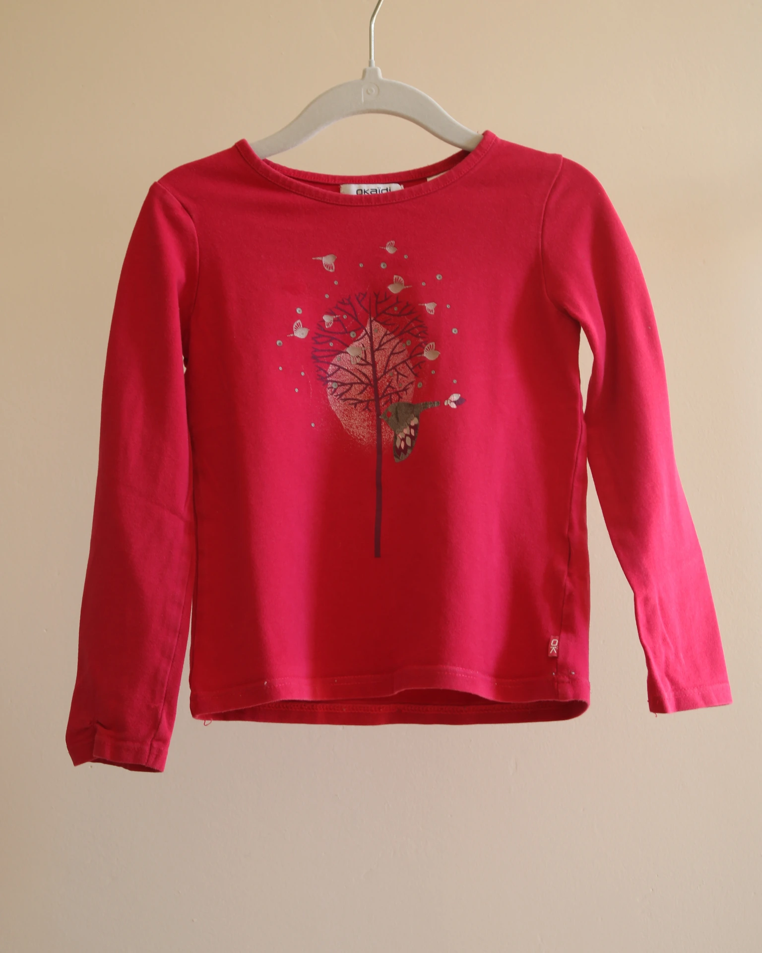 T-shirt fuchsia manches longues