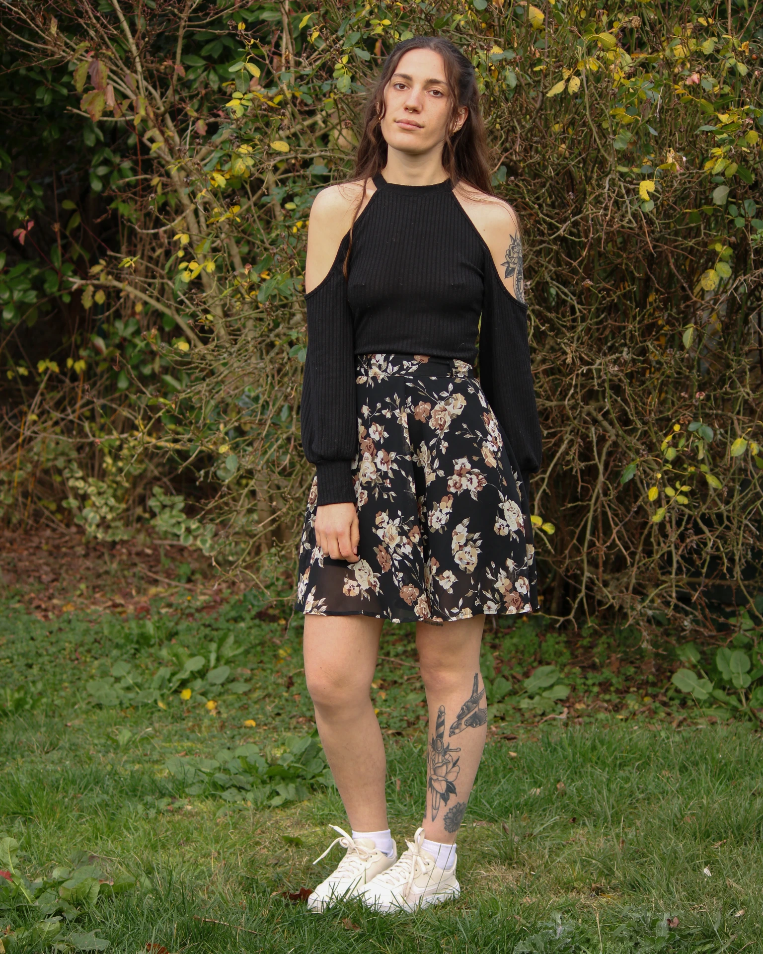 Jupe noir à fleur
