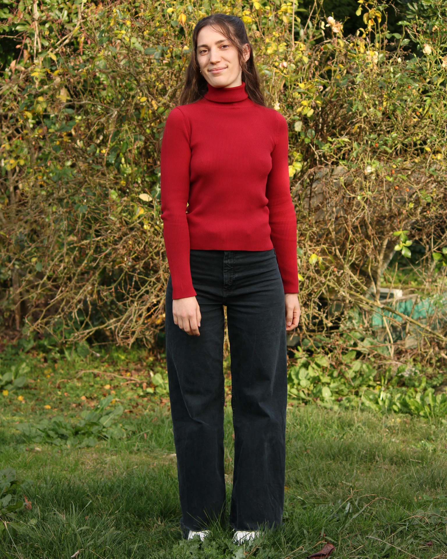 Col-roulé rouge