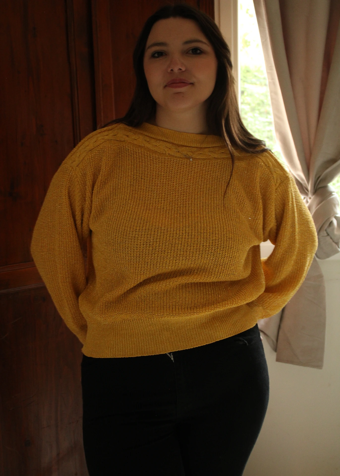 [PU002] Pull Jaune à Pailettes